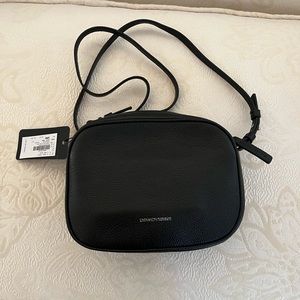 Emporio Armani Black Leather Crossbody Bag - Made in Italy-NWT